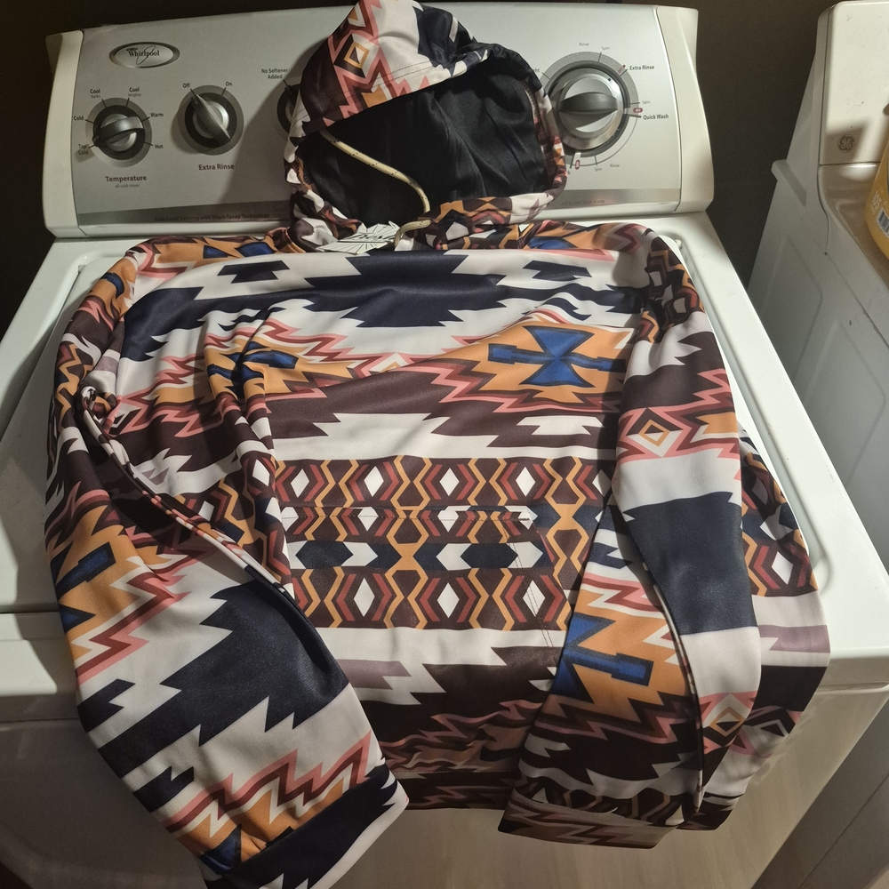 Aztec Patterned Multicolor Hoodie